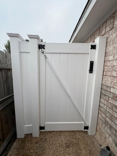 True Latch White 9' Telescopic Gate Brace for Vinyl Gates