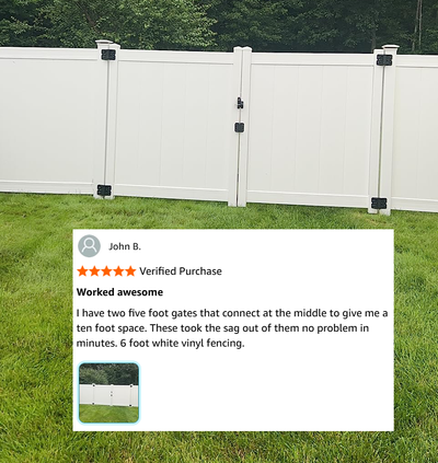 True Latch White 9' Telescopic Gate Brace for Vinyl Gates