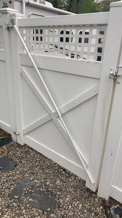 True Latch White 8' Telescopic Gate Brace for Vinyl Gates