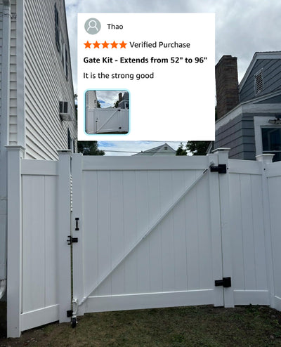 True Latch White 9' Telescopic Gate Brace for Vinyl Gates