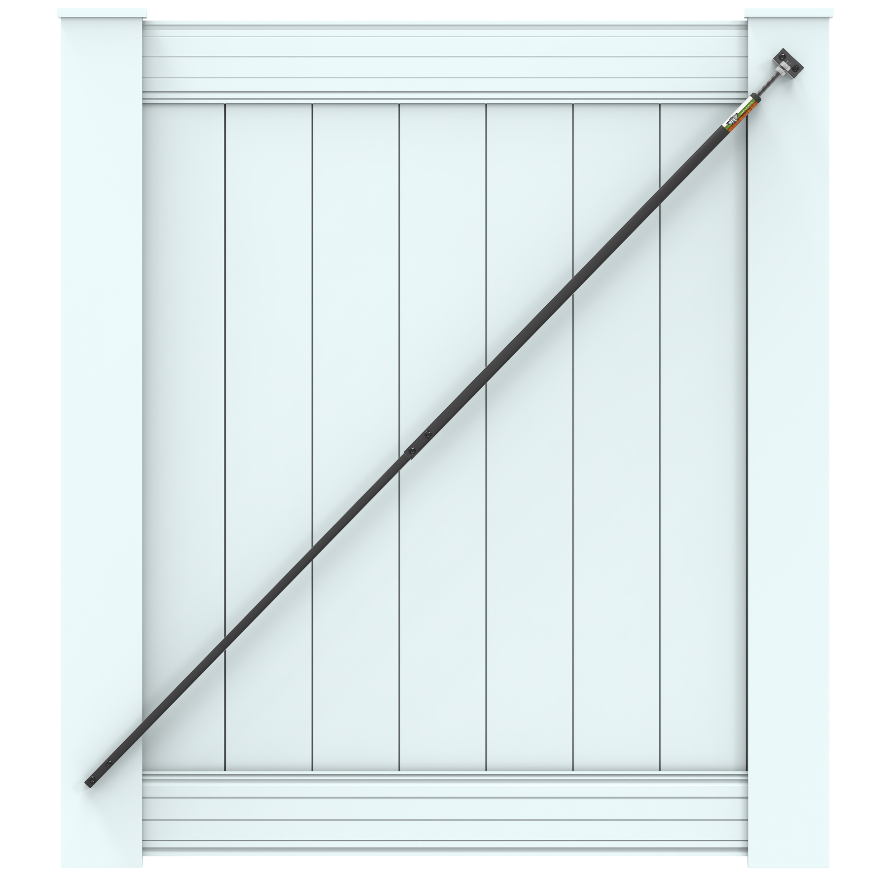 True Latch Black 7' Telescopic Gate Brace for Vinyl Gates