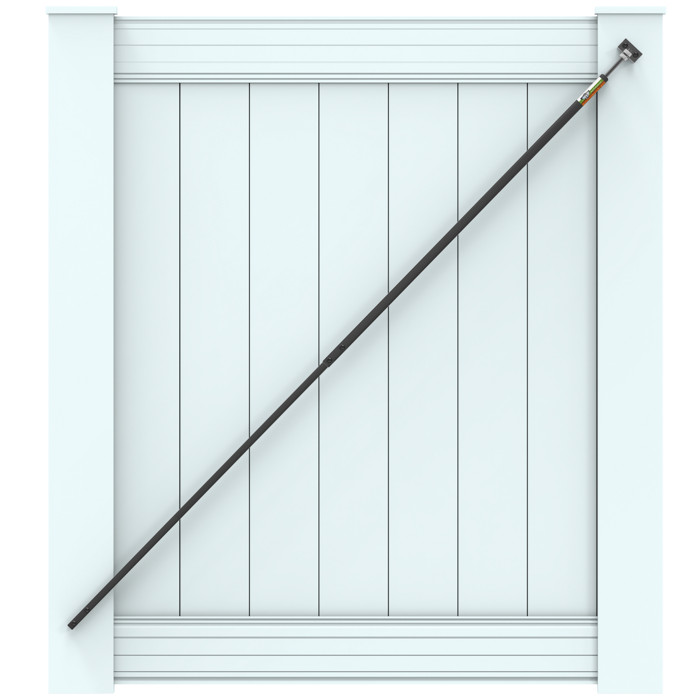 True Latch Black 7' Telescopic Gate Brace for Vinyl Gates