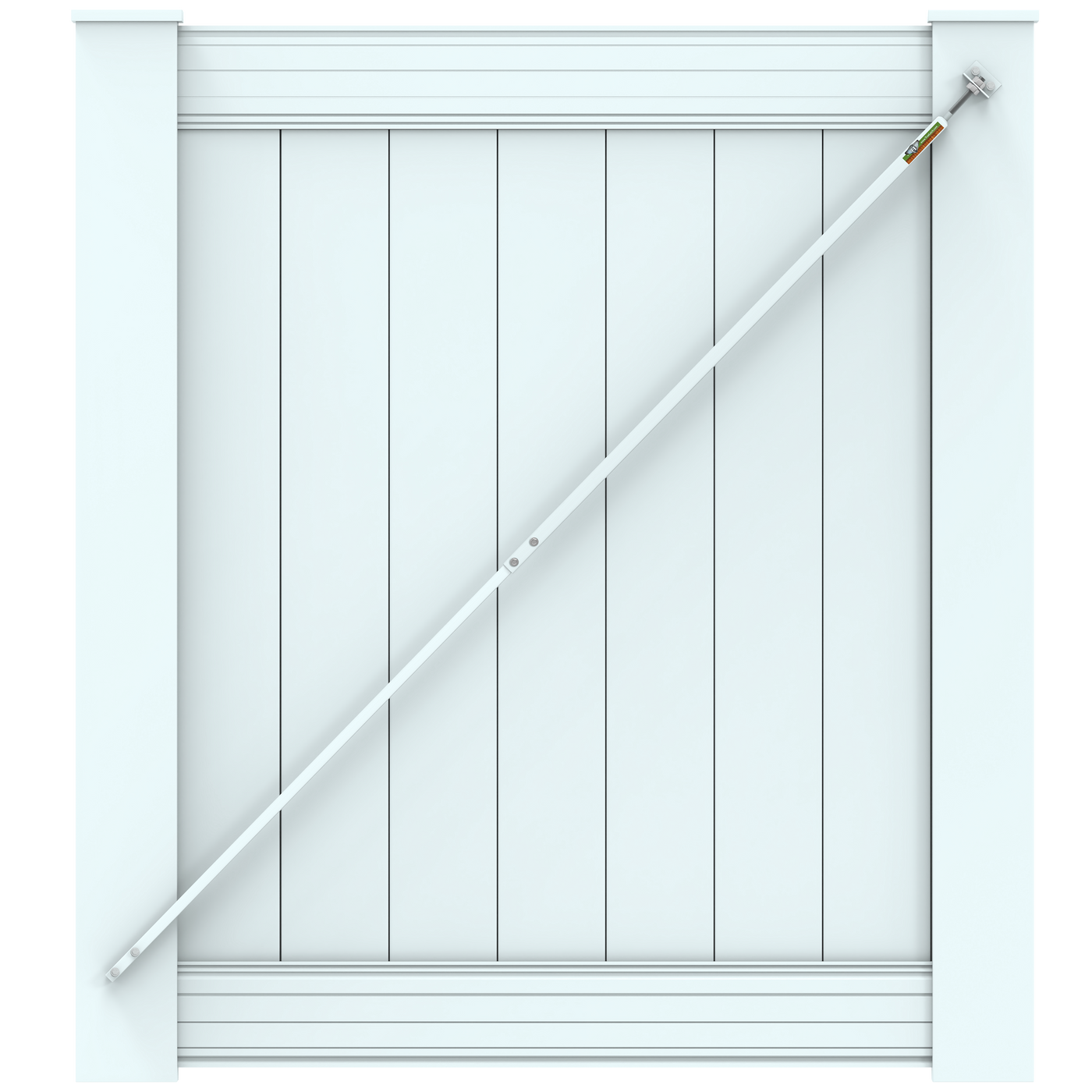 True Latch White 7' Telescopic Gate Brace for Vinyl Gates