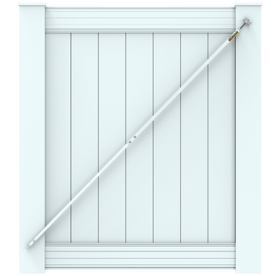 True Latch White 7' Telescopic Gate Brace for Vinyl Gates