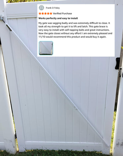 True Latch White 9' Telescopic Gate Brace for Vinyl Gates
