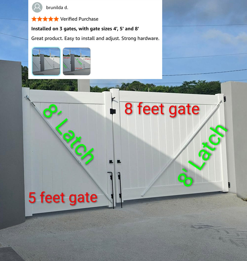 True Latch White 9' Telescopic Gate Brace for Vinyl Gates
