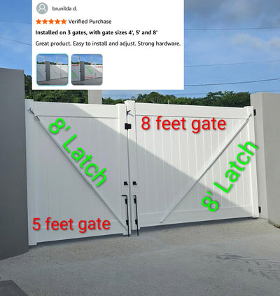 True Latch White 9' Telescopic Gate Brace for Vinyl Gates