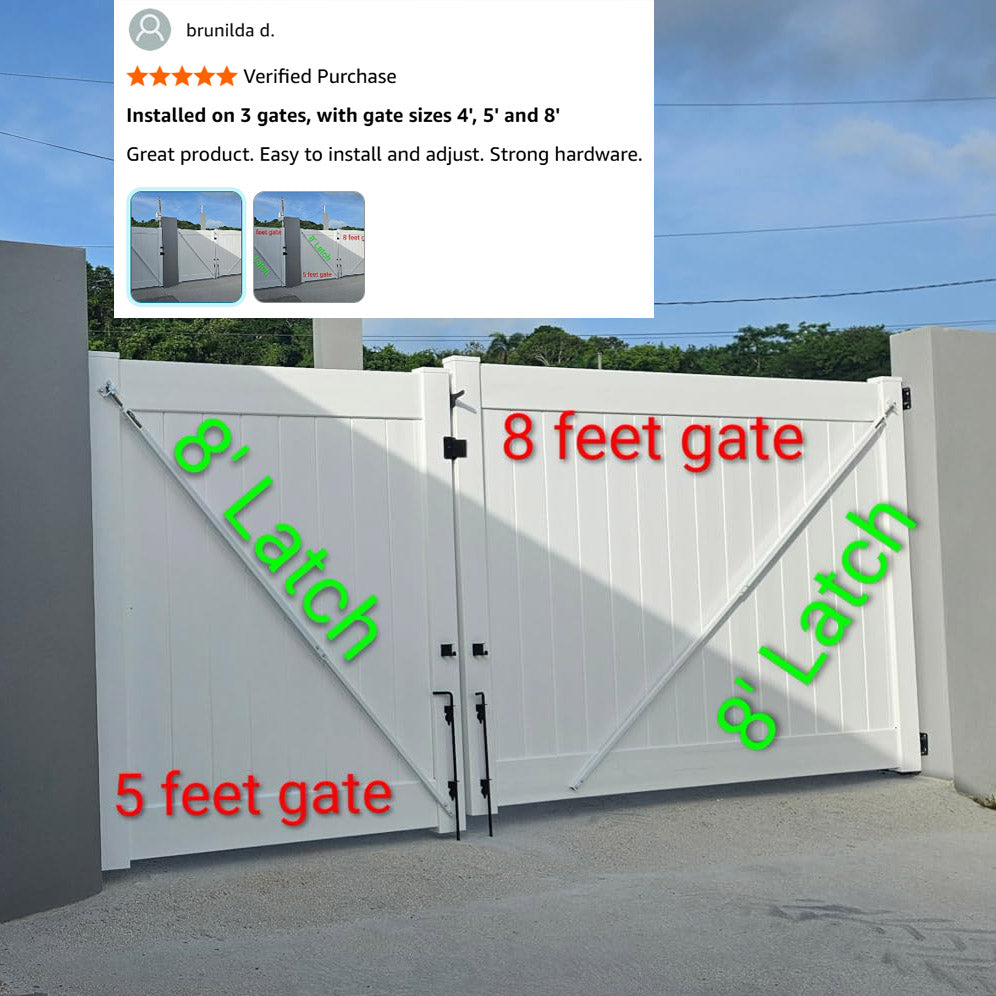 True Latch White 8' Telescopic Gate Brace for Vinyl Gates