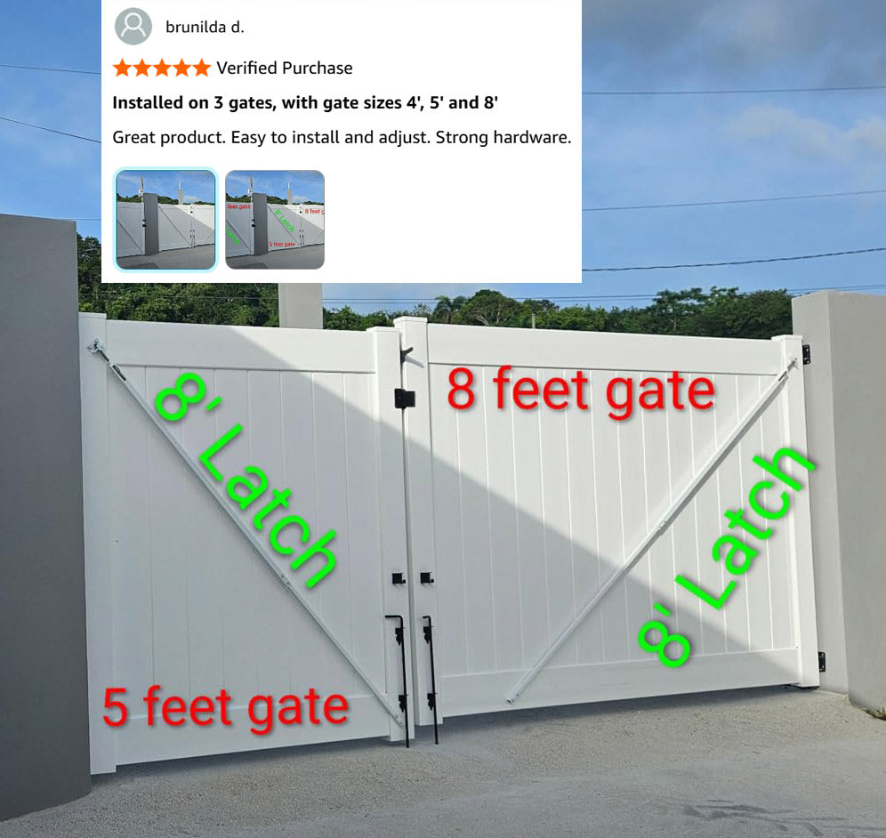 True Latch White 8' Telescopic Gate Brace for Vinyl Gates