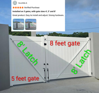 True Latch White 8' Telescopic Gate Brace for Vinyl Gates
