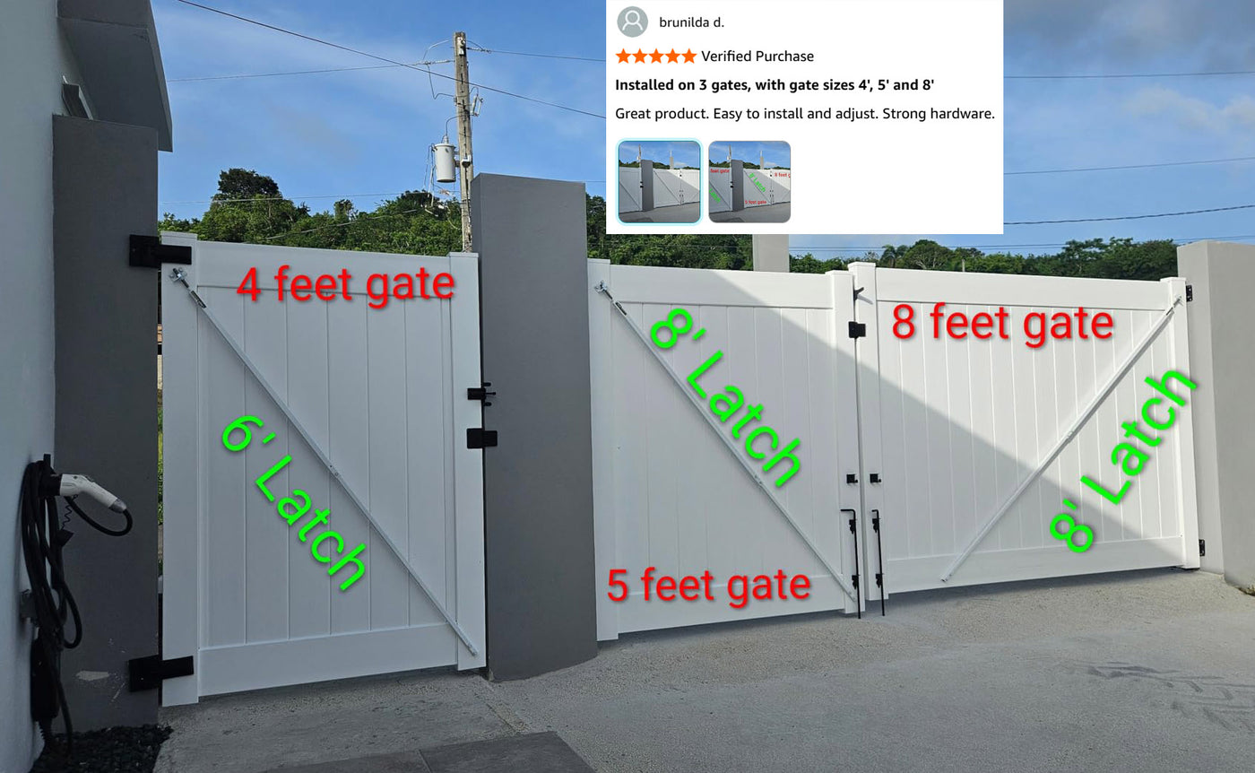 True Latch White 7' Telescopic Gate Brace for Vinyl Gates