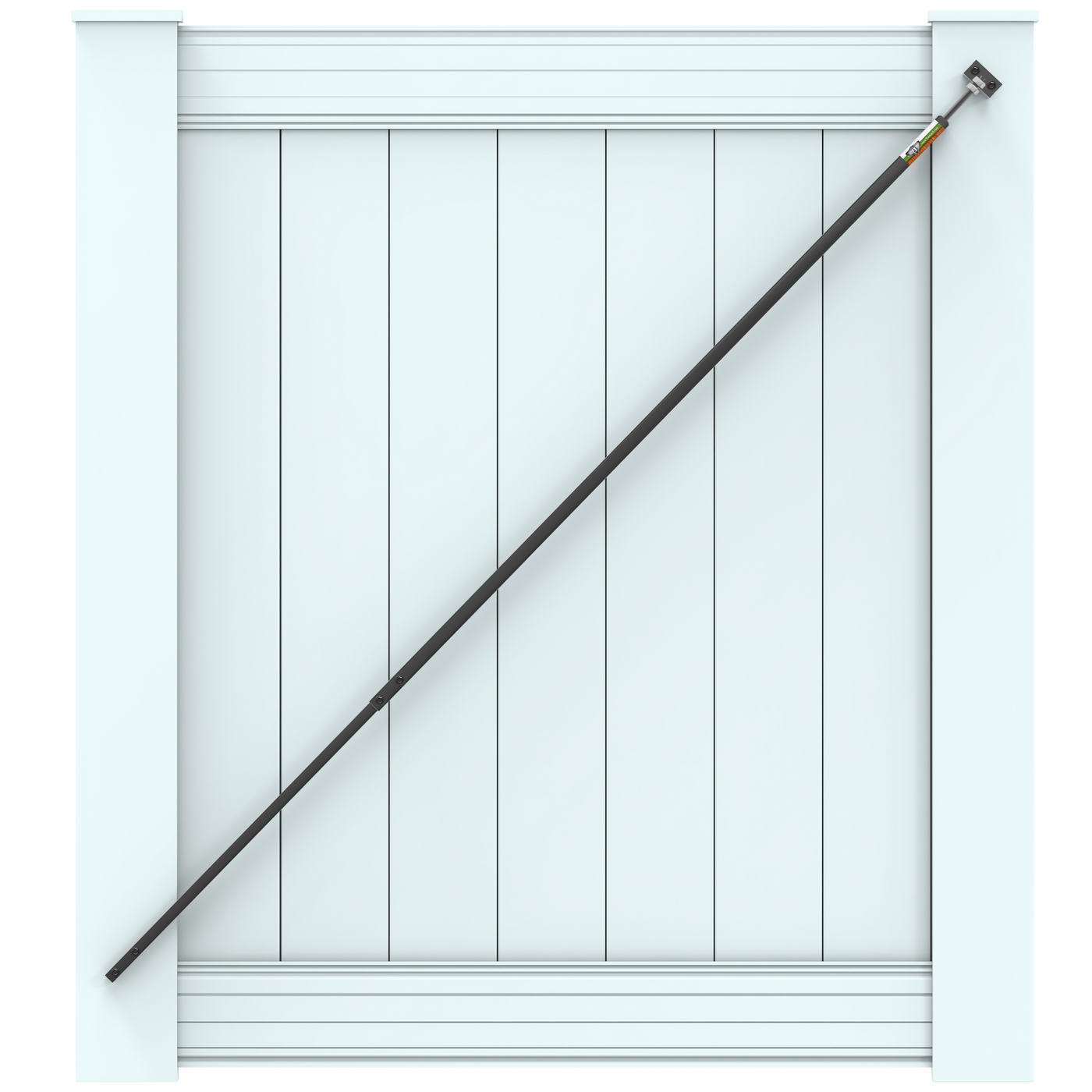 True Latch Black 8' Telescopic Gate Brace for Vinyl Gates