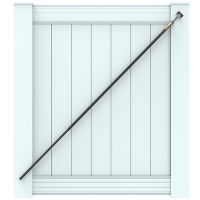 True Latch Black 8' Telescopic Gate Brace for Vinyl Gates
