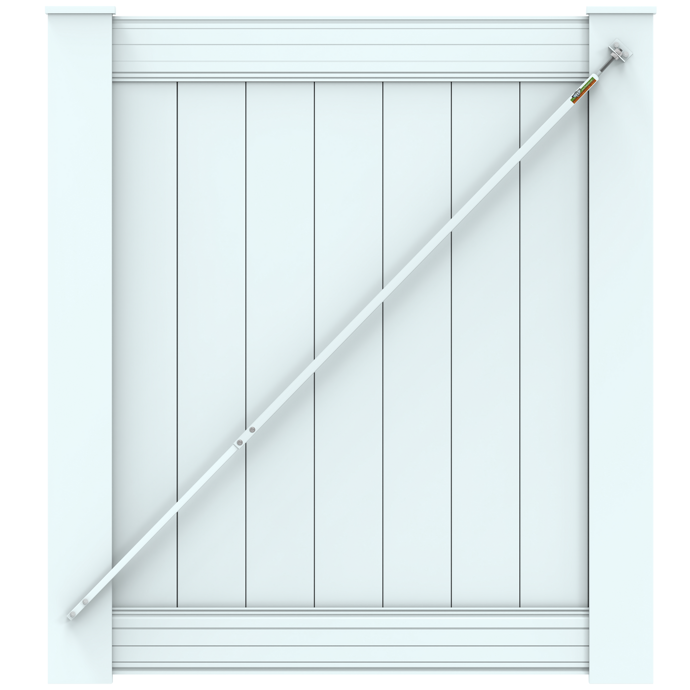 True Latch White 8' Telescopic Gate Brace for Vinyl Gates