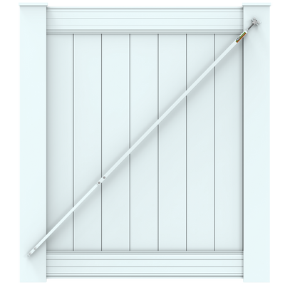 True Latch White 8' Telescopic Gate Brace for Vinyl Gates