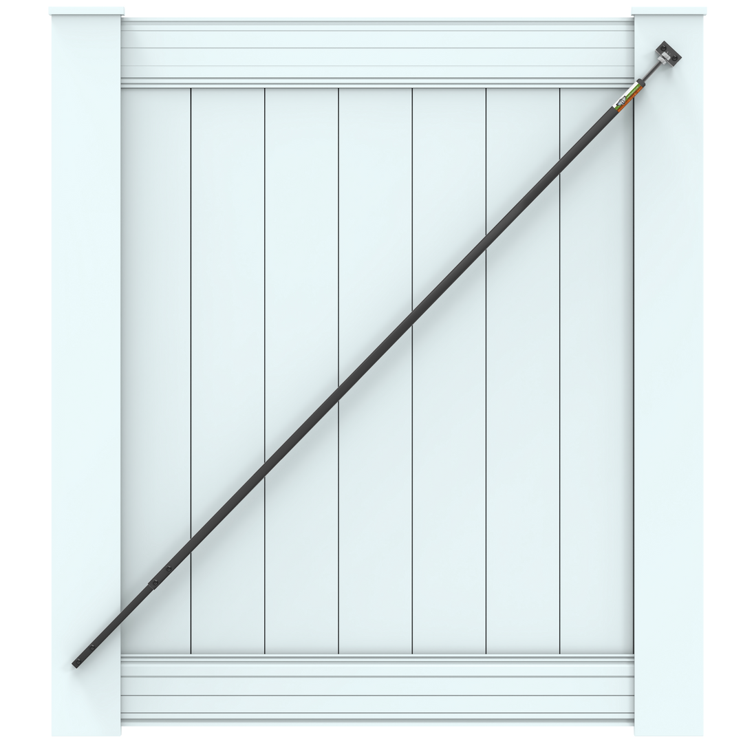 True Latch Black 9' Telescopic Gate Brace for Vinyl Gates