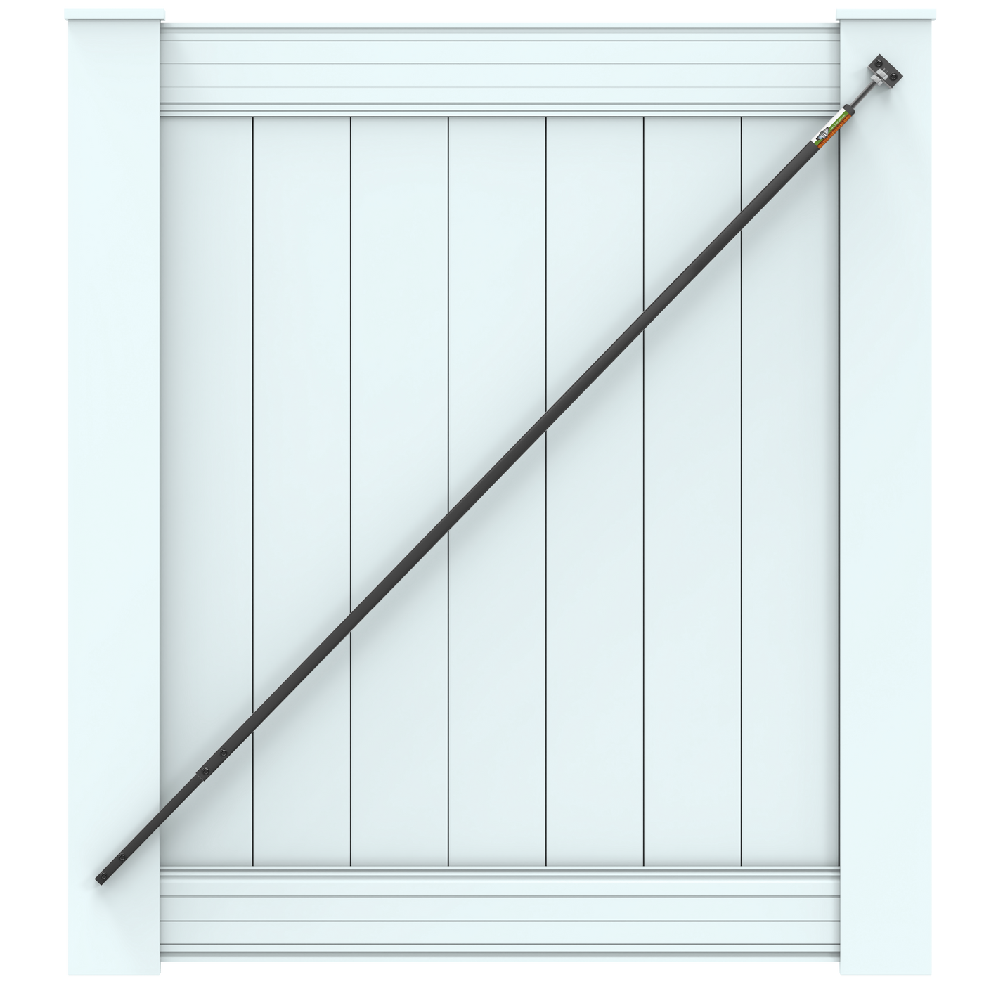 True Latch Black 9' Telescopic Gate Brace for Vinyl Gates