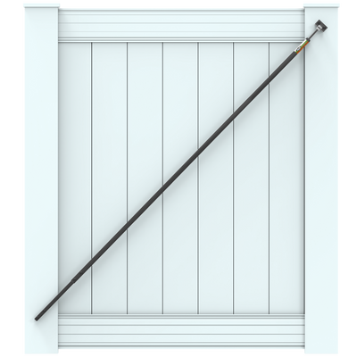 True Latch Black 9' Telescopic Gate Brace for Vinyl Gates