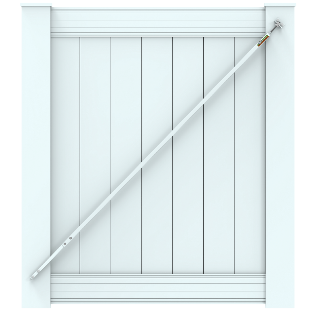 True Latch White 9' Telescopic Gate Brace for Vinyl Gates