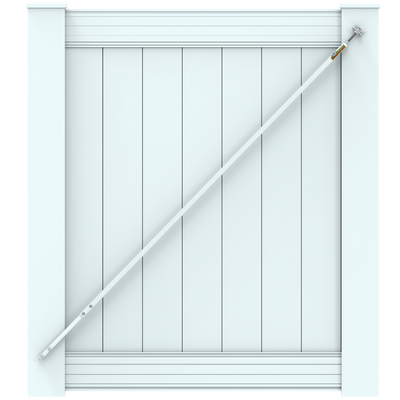 True Latch White 9' Telescopic Gate Brace for Vinyl Gates