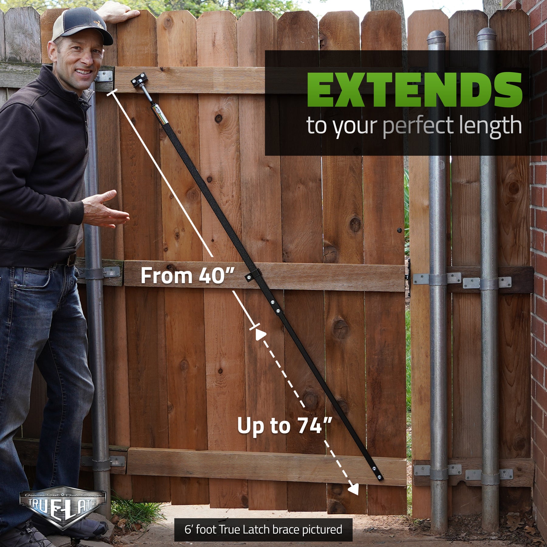 True Latch 9' Telescopic Gate Brace