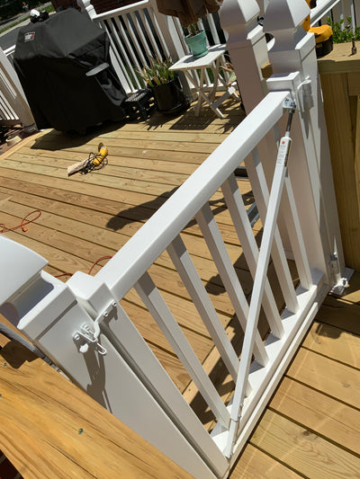 True Latch White 7' Telescopic Gate Brace for Vinyl Gates