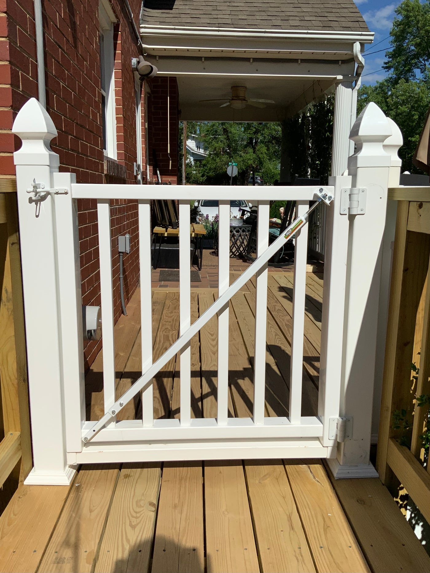 True Latch White 7' Telescopic Gate Brace for Vinyl Gates