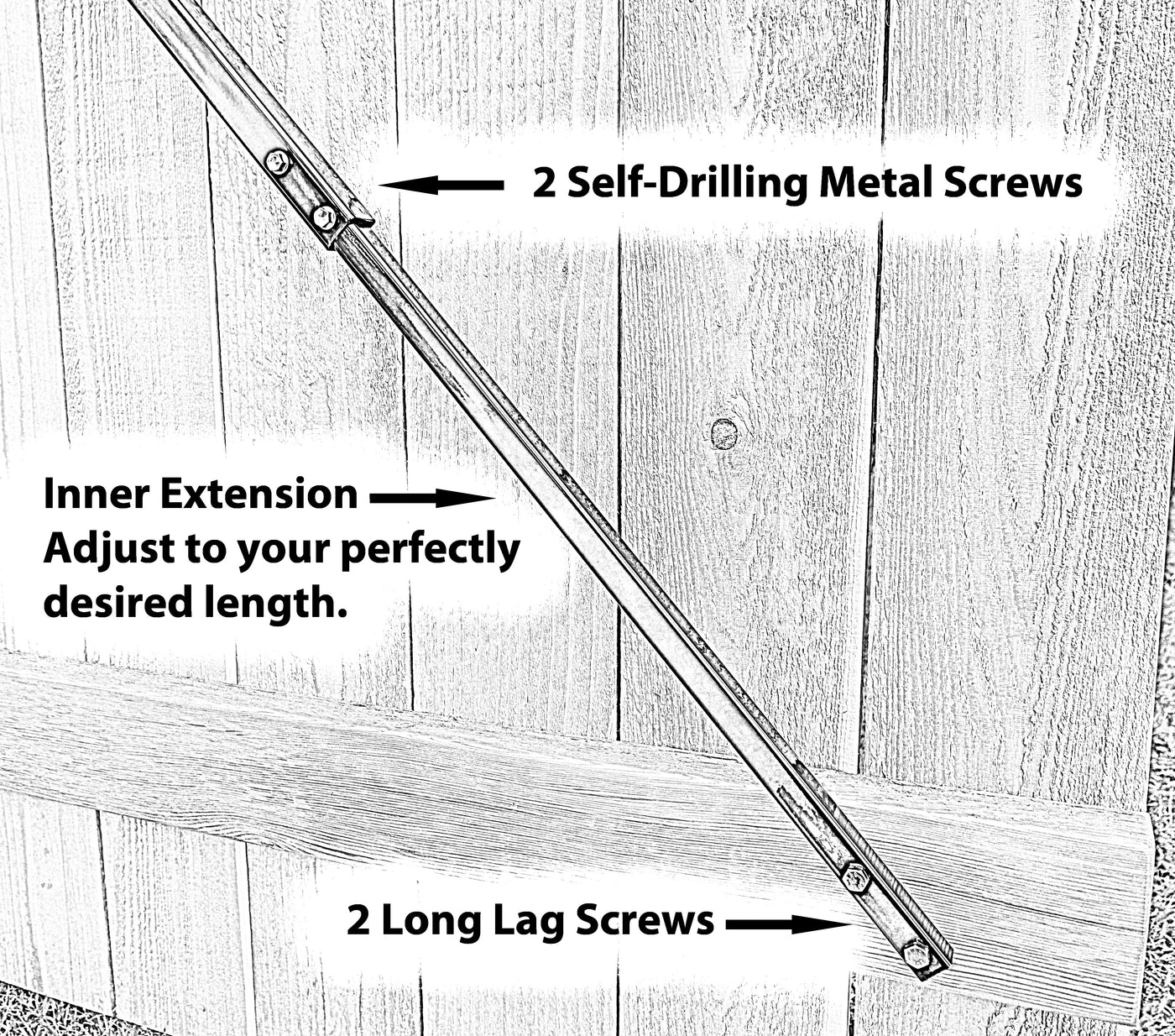 True Latch 10' Telescopic Gate Brace